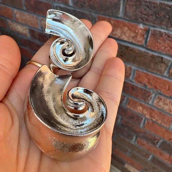 ZARA SEMI-CIRCULAR SILVER GOLD  EARRINGS - Picture 12 of 16